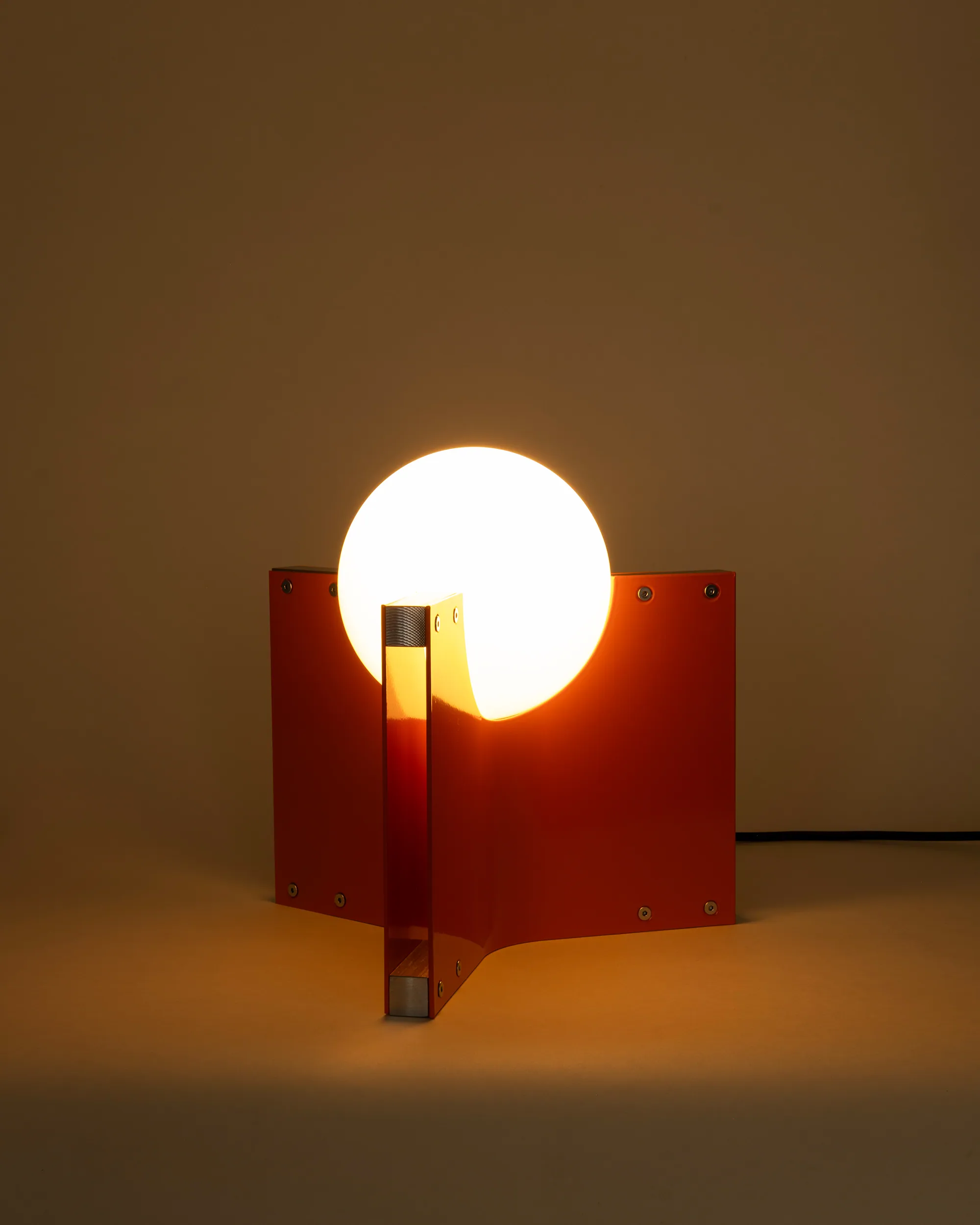 Crackdown Mini Orange Opal Globe, lit